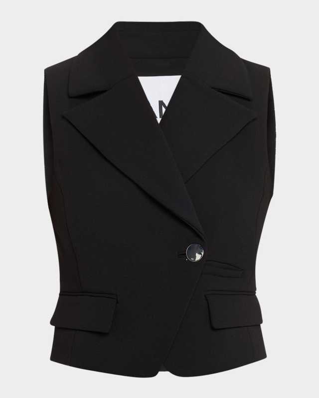 Cropped Bonded Crepe Vest